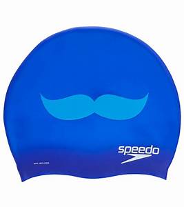 Speedo Silicone Printed Cap Blue Small