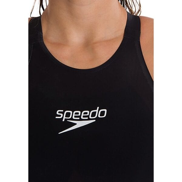 Speedo Lzr Pure Valor Open Swimsuit Black Logo Focused Small