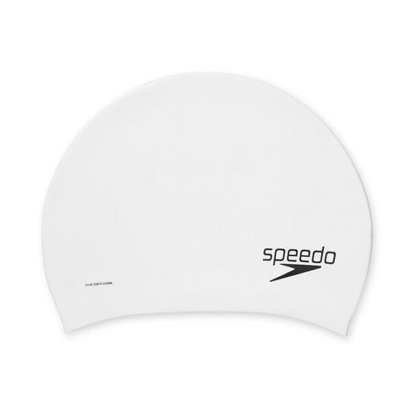 Speedo Silicone Long Hair Cap In White Small