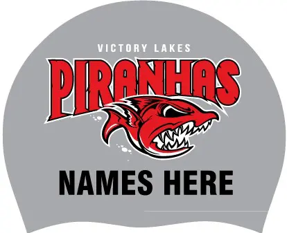 The logo of piranhas names here with a red fish on it.